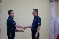 Komendant Miejski Policji w Sosnowcu składa gratulacje swojemu Pierwszemu Zastępcy
